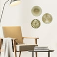 thumbnail image 3 of EUWBSSR 3Pcs Metal Plate Wall Decor Gold Disc Wall Art Modern Style Abstract Wall Decorations Gold Wall Art Hanging Sculptures for Living Room Bedroom, 3 of 10