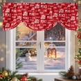 thumbnail image 6 of Joy Peace Tie Up Valances Curtain, Stars Letters Art Red Texture Adjustable Rod Pocket Short Window Treatment Tie Up Curtains Valances for Kitchen Living Room Bathroom 42x12 Inches, 6 of 9
