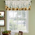 thumbnail image 4 of 2 Pack Valances for Windows, Sunflower Window Valances for Living Room/Bedroom/Bathroom, Yellow Floral Pastoral Botanical Leaves Rustic Light Filtering Kitchen Curtain Valance 60"W x18" L, 4 of 9