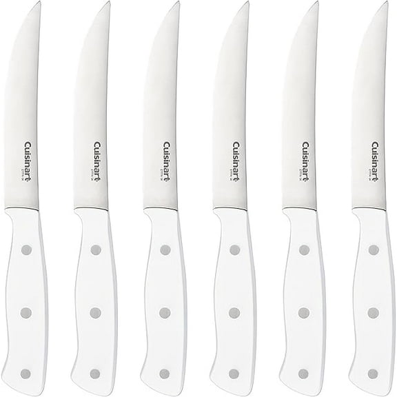Cuisinart C77TR-S6SKW White Triple Rivet 6pc Steak Knife Set