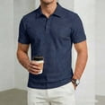 thumbnail image 2 of StSilkitty Men's Short Sleeve Casual Golf Shirts Collared Button Textured T Shirt Soft Breathable Vacation Tops, 2 of 6