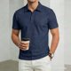 thumbnail image 2 of Mens Casual Manga Corta Botón Abajo Camisas de Color Sólido Turndown Cuello Blusa, Suelto Ajuste Superior para el Verano, 2 of 6