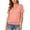 A#Red729, variant on Puliio Womens V Neck Short Sleeve Blouse Solid Color Banded Hem Soft Comfort Casual Daily Tunic Top