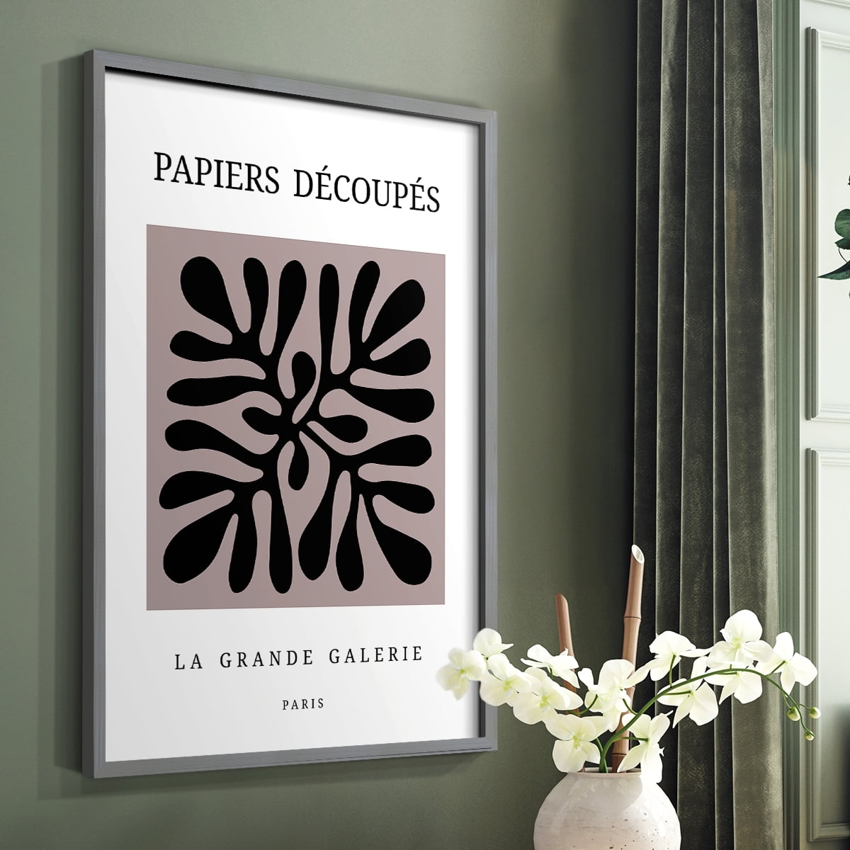 Matisse CCCXCV in Gray Solid Wood 11 x 14 Framed Print