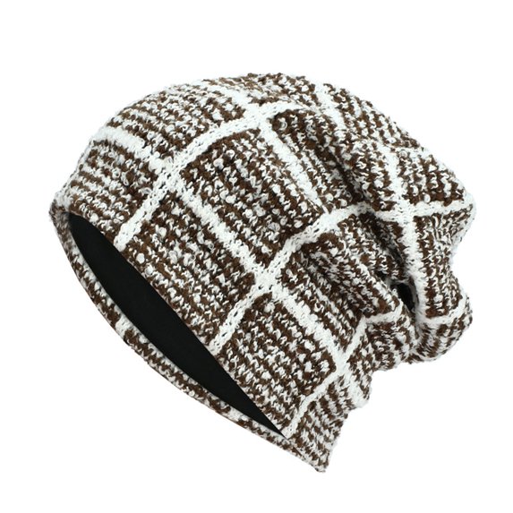 UDIYO Winter Beanie Unisex Anti-shrink Soft Breathable Decorative Protect Head Square Pattern High Elasticity Autumn Skull Beanies for Daily Wear