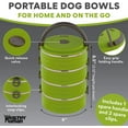 thumbnail image 4 of Healthy Human Travel Dog Bowls | Stainless Steel Go Pet Bento Bowl | Stackable Cat & Dog Food Bowls | Leak Proof | Set of 3 Interlocking Bowls, 2 Spare Clips, 1 Spare Handle (Green), 4 of 7