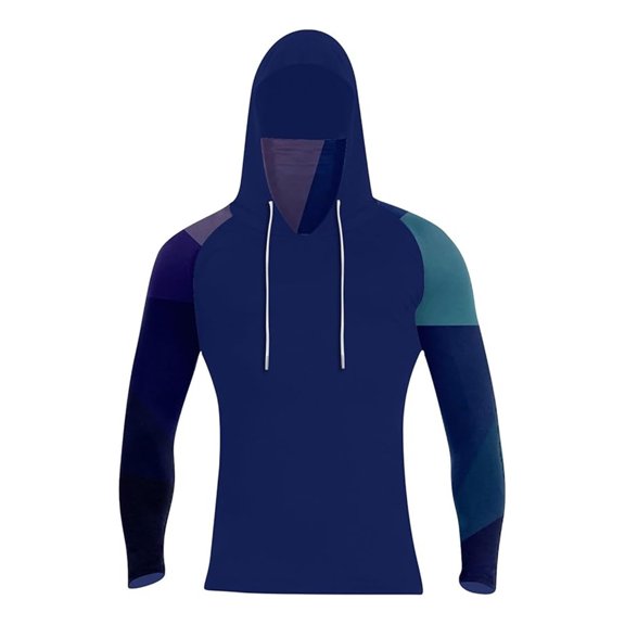 Men's Pullover Graphic Hoodie Digital Printed Hooded Mask Sports Sun Protection Clothing Cozy Outfits Pullover