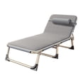 thumbnail image 2 of Lit Pliant une Personne Lit Pliant Chaise de Camping Lit Simple Fauteuil Inclinable Lit Pliant une Personne Chaise Longue Inclinable Pliante pour Camping Pause Déjeuner au Bureau Extérieur Urgence, 2 of 8