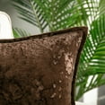 thumbnail image 3 of Phantoscope Christmas holiday Decorative Throw Pillow Set, Shiny Crushed Velvet with Trim Series Covers with inserts, 18" x 18", Coffee, 2 Pack, 3 of 6
