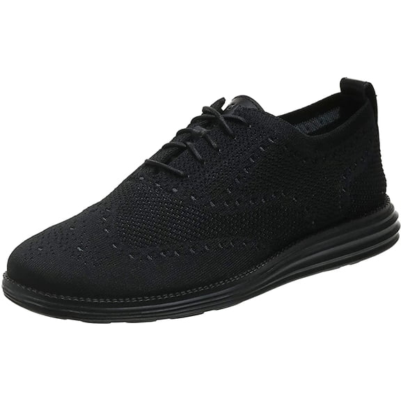 Cole Haan Mens Original Grand Knit Wing TIP II Sneaker - Black - 8
