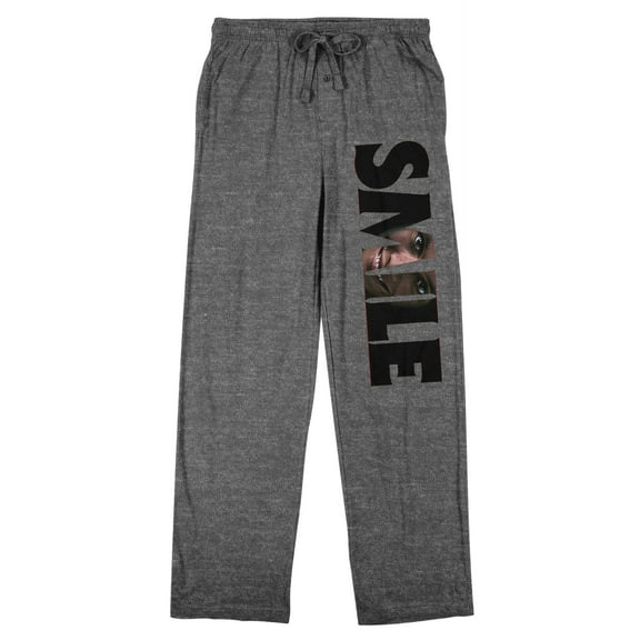 Smile Movie Title Logo Men's Heather Gray Sleep Pants-Medium