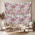 thumbnail image 2 of Light Pink Spring Floral Tapestry for Bedroom Wall Hanging Tapestry, Vintage Summer Botanical Ceiling Backdrop Tapestries Poster Blanket Wall Decor for Teens Room Living Room Dorm 59" x 79", 2 of 8