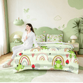 thumbnail image 4 of Manfei Retro Rainbow Twin Bedding Sets 7-Piece,Wild Animal Frog Bedding Comforter Set 7-Piece,Red Strawberry Sheet Sets For Boys Kids,Lightweight Bedroom Decor Reversible, 4 of 8