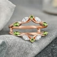thumbnail image 4 of Rag Jewels 2.00 Ctw Round Cut Peridot & Diamond Wedding Anniversary Engagement Wrap Band Ring 14K Rose Gold Plated 925 Sterling Silver 925 Sterling Silver -7.5, 4 of 5