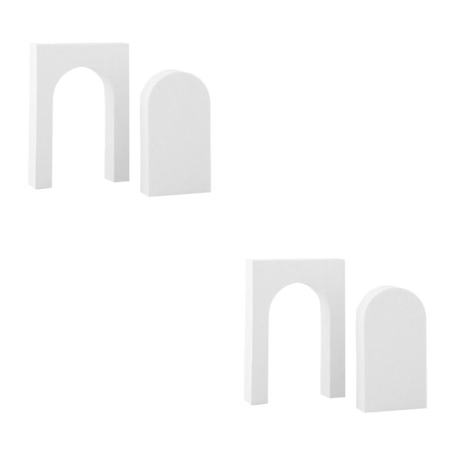 Wosthever Utilería fotográfica geométrica 3D bloque de espuma adornos de fotografía decoración del hogar 2 uds puerta arqueada blanca No.11 2piezas Wosthever CBP148114