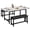 White Marble Grain, variant on 63" Extendable Dining Table Set for 4-6, 3-Piece Kitchen Table with 2 Upholstered Benches – Sturdy Metal Frame for Apartments or Small Spaces