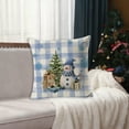 thumbnail image 2 of Xuniizn Christmas Pillow Covers 18x18 inch Xmas Decorations Soft Plush Faux Fur Wool Christmas Throw Pillow Cases Winter Holiday Decor for Sofa Living Room, Blue, 2 of 7