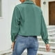 thumbnail image 5 of Chaqueta corta de manga larga de Color sólido de moda Sexy informal para mujer, camiseta de solapa de manga larga de pana Pompotops  FGAJ20843, 5 of 6