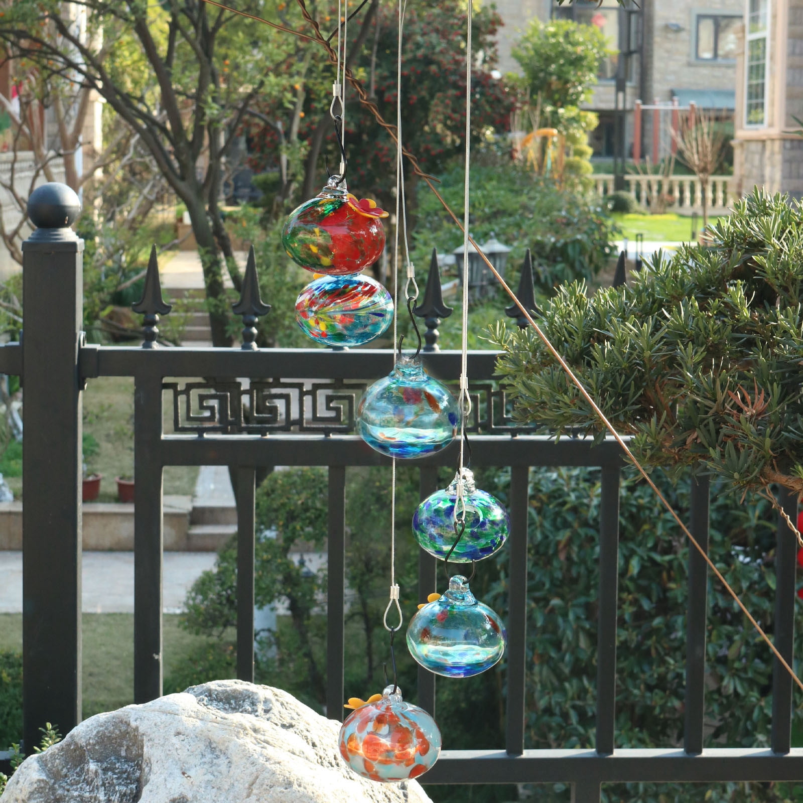 maxiaoxia 2024 New Wind Chimes Hummingbird Feeders For Garden Yard Patio Decoration Hummingbird Feeders for Outdoors Hanging