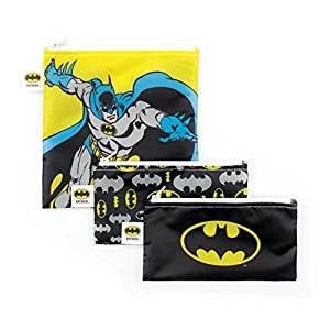 Bumkins Batman Reusable Sandwich Bag and Snack Bags,
