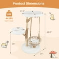 thumbnail image 3 of Costway 48.5" Solid Wood Cat Tree with Hanging Cradle Jute Scratching Post Perch Soft Plush, 3 of 10