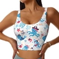 thumbnail image 1 of Balery Cute Shark Sujetadores deportivos con espalda cruzada para mujer, acolchados, sin costuras, de alto impacto, ideales para yoga, gimnasio, entrenamiento y fitness.-Large, 1 of 8