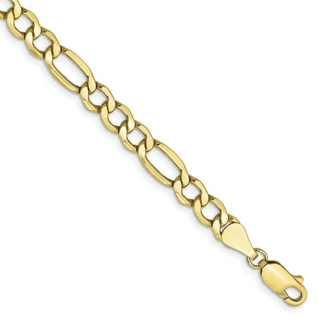 10k Yellow Gold 5.35mm Link Figaro Chain Anklet Ankle Beach Bracelet 8 Inch :