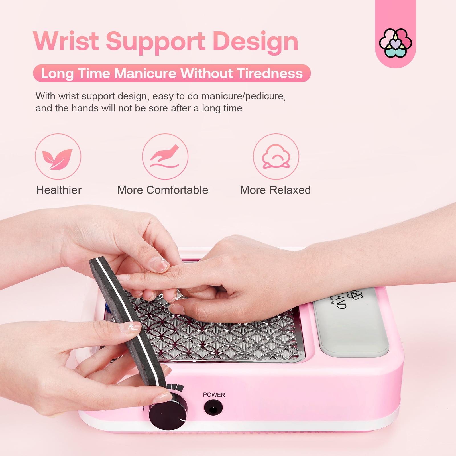 SAVILAND Nail Dust Collector Powerful: 2024 Super Quiet Dust Collector Below 55 dB 80W Strong Suction for Nail Tech Electric Nail Vacuum Dust Collector Acrylic Extractor Detachable Filter Nail