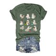 thumbnail image 2 of Halloween Shirts for Women Fashionable Floral Print Short Sleeve T Shirt For Day Celebration Round Neck Top Womens T-Shirts and Green L, 2 of 4