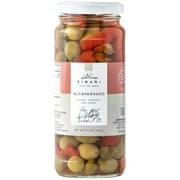 Zibari - Alcaparrado (Manzanilla Olives, Pimentos and Capers) - Kosher - 12.3 Oz (350g) - Product From Spain - Non GMO - Gourmet Food - Artisanal - Chef Approved - Kitchen - International Cuisine