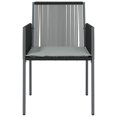 thumbnail image 2 of vidaXL Garden Chairs with Cushions 6 pcs Black 54x60,5x83,5 cm Poly Rattan, 2 of 5