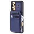 thumbnail image 2 of Compatible with Samsung Galaxy A52 4G/5G PU Leather Clasp Flip Zipper Purse Case, with Shoulder Strap Lanyard for Women Credit Card Holder Cell Accessories Phone Cover for Samsung Galaxy A52, Blue, 2 of 9