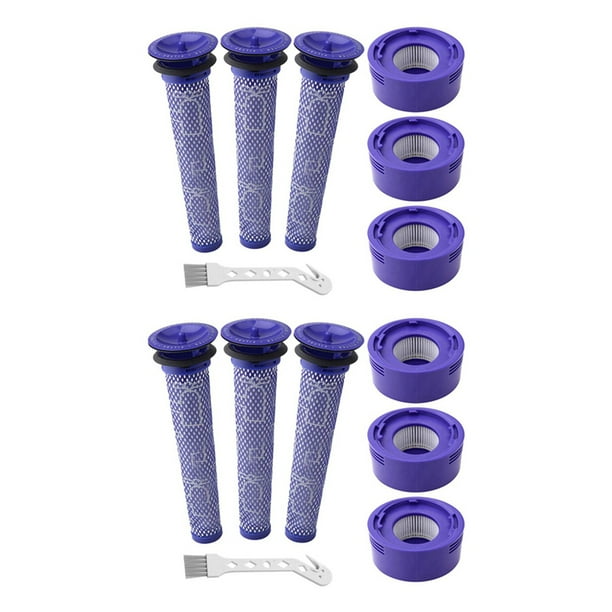 Kit de Reemplazo de Filtro Vacío 14 Paquetes para Aspiradora Dyson V6,V8,V7,6 Filtros de Columna HEPA,6 Prefiltros,2 Cepillo de Limpieza,Números Pieza Repuesto 965661-01