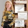 thumbnail image 6 of COEQINE Girls Loose Fit Crop Top, Long Sleeve Comfort Sweatshirt, Fall Winter Clothes Crewneck Pullover for School Tween Age 9-10, Cat Black Yellow, 6 of 7
