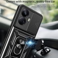 thumbnail image 3 of for Realme 10 Pro+ 5G Case with Slide Camera Cover for Men, Military Grade Drop Protective Phone Cover Case with Ring Kickstand for Realme 10 Pro Plus 5G SJ Rose Gold, 3 of 9