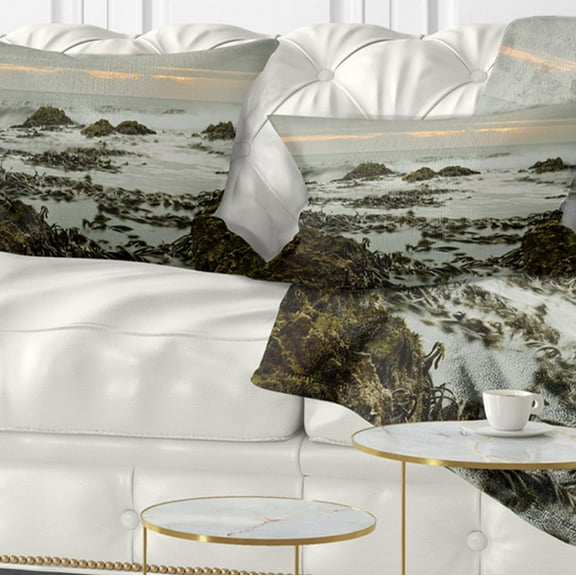 Designart 12" x 20" Sea & Shore Polyester Throw Pillow