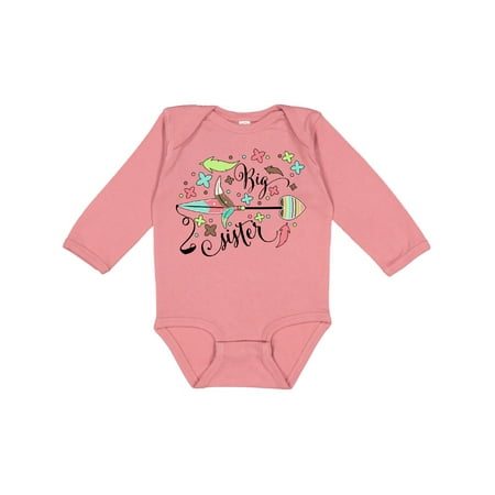 

Inktastic Big Sister- Arrow Flowers Feather Gift Baby Girl Long Sleeve Bodysuit