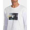 thumbnail image 4 of RVCA Men's Mind Control Long Sleeve Tee T-Shirt in White (Medium, White), 4 of 5