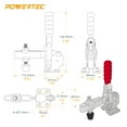 thumbnail image 3 of POWERTEC 4PK Toggle Clamp, 500lbs Capacity, 12130 Quick Release Vertical Clamps w/Antislip Rubber Pressure Tip for Woodworking Jigs and Fixtures, Welding, Drill Press, Crosscut Sled  (20335-P2), 3 of 7
