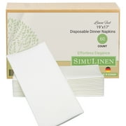 SimuLinen 19"x17" Signature White - Decorative, Soft, Cloth like & Disposable Dinner Napkins  60ct