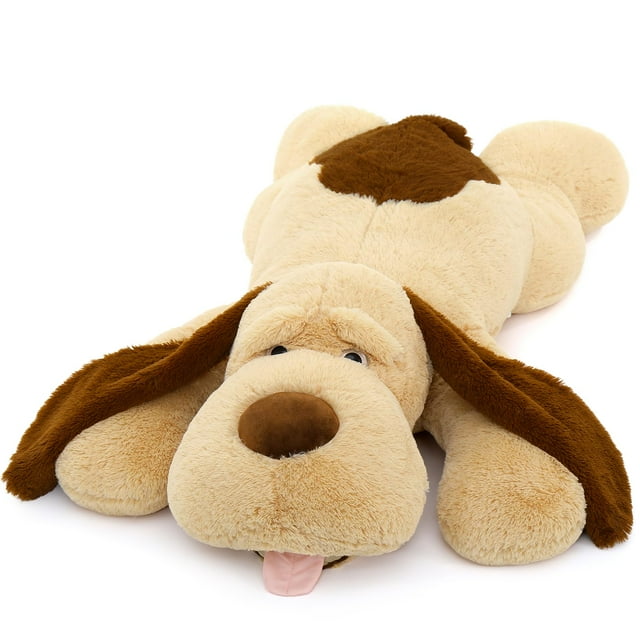 Maogolan 51"" Perro Gigante De Peluche Tamaño Natural Perro De Peluche Grande Perro De Peluche Esponjoso Y Tierno Cachorro De Peluche Peluche Almohada Juguete Cumpleaños para Niñas Niños