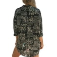 thumbnail image 5 of FASHIONWT Women Plus Size Digital Printing Front Short Back Long Cardigan Single Breasted Shirt Top, 5 of 6
