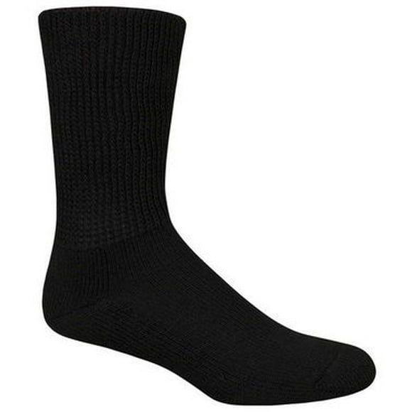 DIABETIC SOCKS (10-13) CREW BLACK 12 Pair