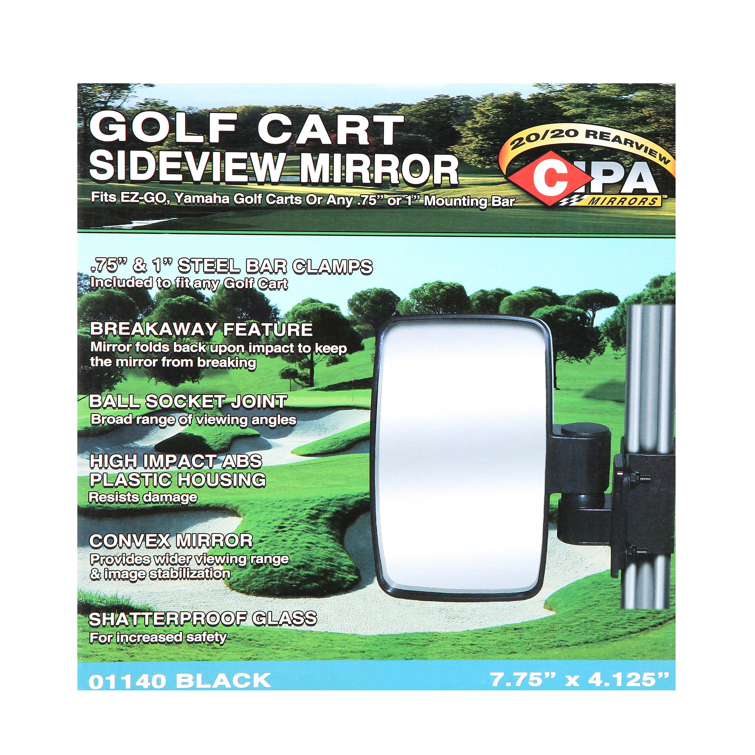 CIPA Golf Cart Side Mount Mirror with Brackets - image 4 of 7
