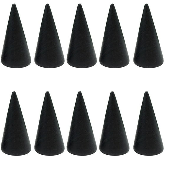 US 10-20 Pc Wood Cone Ring Holder Durable Finger Jewelry Display Stand DIY Craft