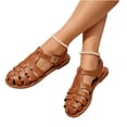 thumbnail image 5 of CHWshoes Closed Toe Sandals Women, Comfortable Fisherman Sandal for Womens Wide Width Summer Dressy Wedge with Adjustable Strap，Brown Size 43, 5 of 6