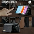 thumbnail image 4 of ELEHOLD Case for iPhone 11, Magnetic 2 in 1 Detachable Leather Wallet Case with Card Holder & Stand,Black, 4 of 7