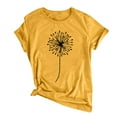 thumbnail image 2 of ALLLIST Womens Tops Summer Crew Neck Yellow T-Shirts Floral Trendy Short Sleeve Shirts Ladies Tops, 2 of 5