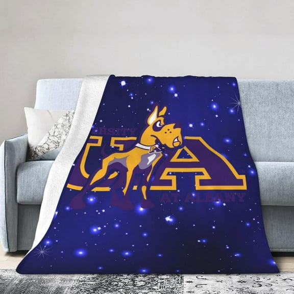 University at Albany Fleece Blanket, Very Soft Microfiber Flannel Blanket for Couch Warm and Cozy for All Seasons