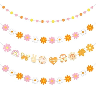 A1diee 18 Set Boho Daisy Flower Balloons DIY Kit Orange Pink Yellow Latex  Balloon 10 Inch Groovy Retro Hippie Balloons Garland Party Supplies Decor  for Baby Shower Wedding Birthday Party Anniversary 